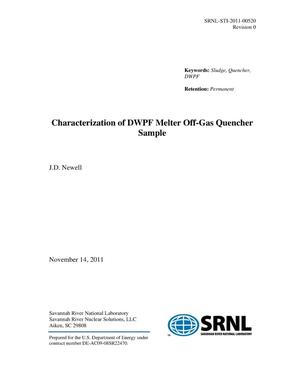 CHARACTERIZATION OF DWPF MELTER OFF-GAS QUENCHER SAMPLE