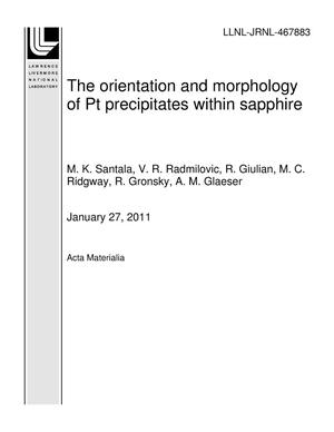 The orientation and morphology of Pt precipitates within sapphire