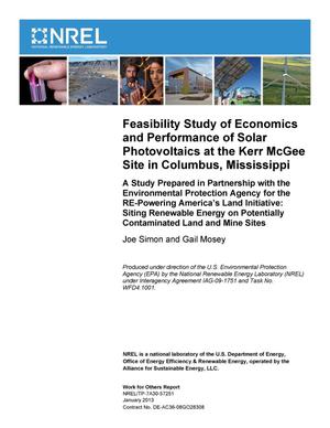 Feasibility Study of Economics and Performance of Solar Photovoltaics at the Kerr McGee Site in Columbus, Mississippi.