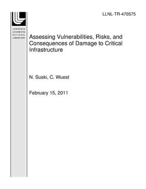 Assessing Vulnerabilities, Risks, and Consequences of Damage to Critical Infrastructure