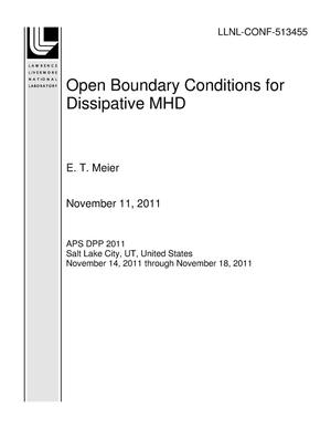 Open Boundary Conditions for Dissipative MHD
