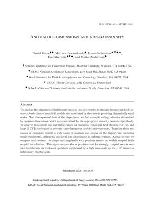 Anomalous Dimensions and Non-Gaussianity