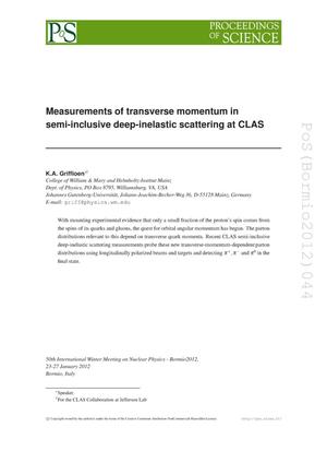 Measurements of transverse momentum in semi-inclusive deep-inelastic scattering at CLAS