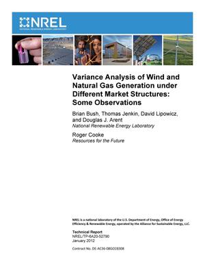 Variance Analysis of Wind and Natural Gas Generation under Different Market Structures: Some Observations