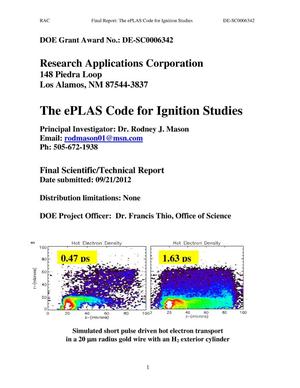 The ePLAS Code for Ignition Studies