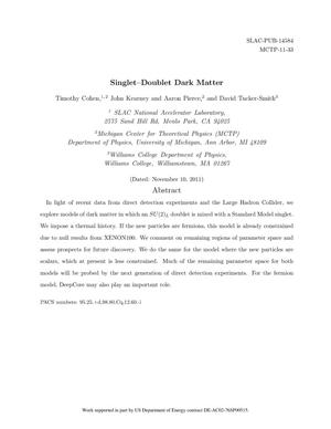 Singlet-Doublet Dark Matter
