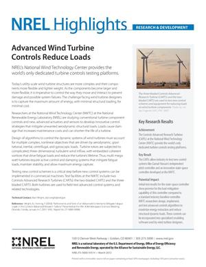 Advanced Wind Turbine Controls Reduce Loads (Fact Sheet)