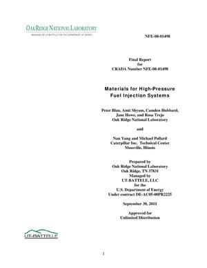 Materials for High-Pressure Fuel Injection Systems