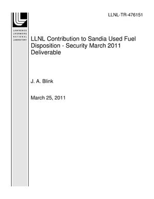 LLNL Contribution to Sandia Used Fuel Disposition - Security March 2011 Deliverable