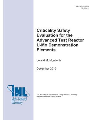 Criticality Safety Evaluation for the Advanced Test Reactor U-Mo Demonstration Elements