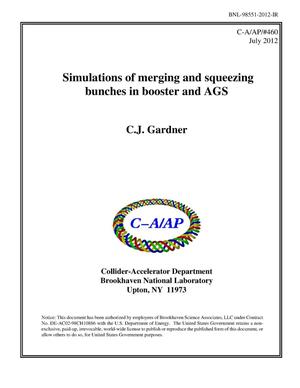 Simulations of Merging and Squeezing Bunches in Booster and AGS