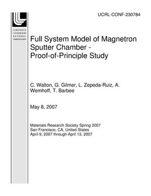 Full System Model of Magnetron Sputter Chamber - Proof-of-Principle Study
