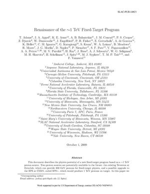 Renaissance of the ~ 1-TeV Fixed-Target Program