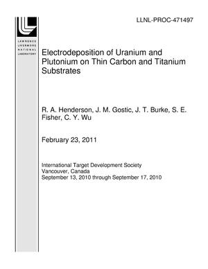 Electrodeposition of Uranium and Plutonium on Thin Carbon and Titanium Substrates