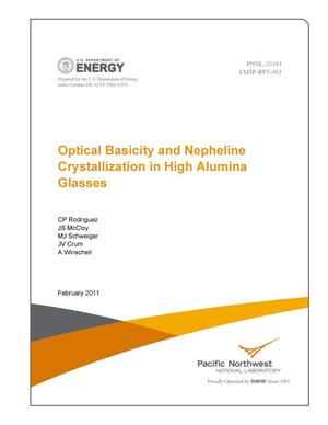 Optical Basicity and Nepheline Crystallization in High Alumina Glasses