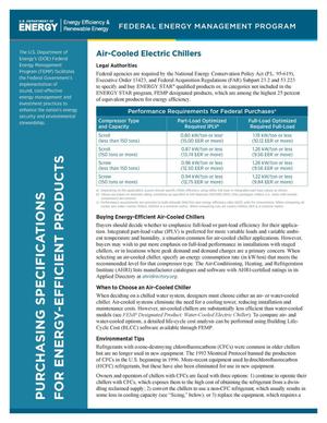 Air-Cooled Electric Chillers, Purchasing Specifications for Energy-Efficient Products (Fact Sheet)