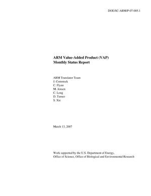 ARM Value-Added Product (VAP) Monthly Status Report (March 2007)