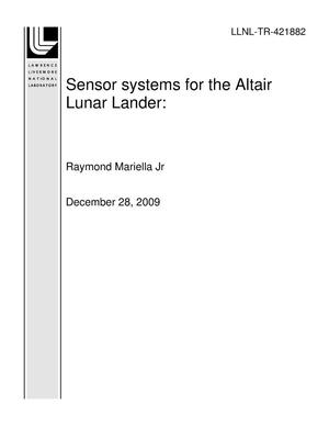 Sensor systems for the Altair Lunar Lander: