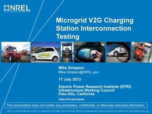 Microgrid V2G Charging Station Interconnection Testing