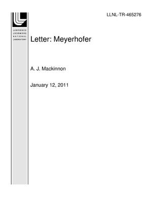Letter: Meyerhofer