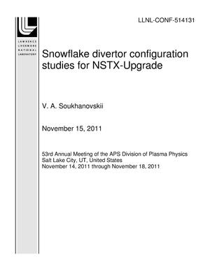 Snowflake divertor configuration studies for NSTX-Upgrade
