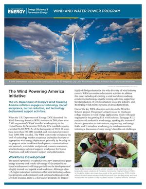 Wind Powering America Initiative (Fact Sheet)