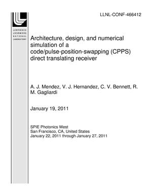 Architecture, design, and numerical simulation of a code/pulse-position-swapping (CPPS) direct translating receiver