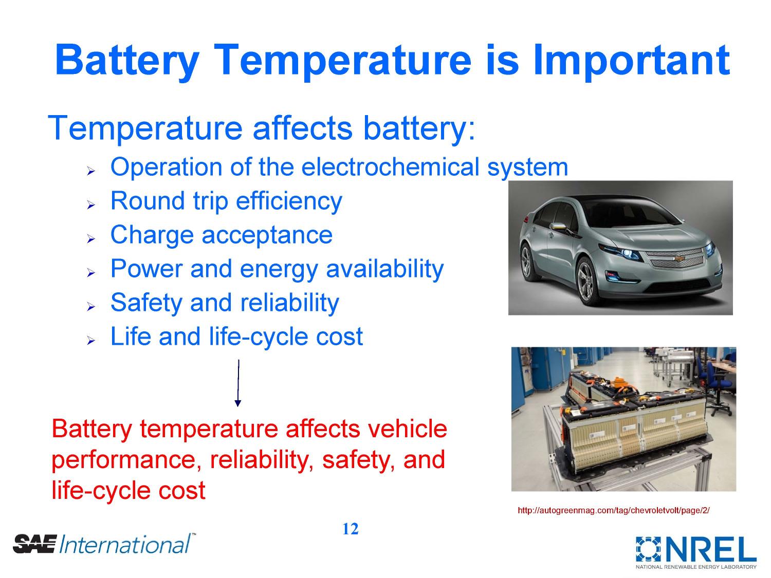 Electric Vehicle Battery Thermal Issues and Thermal Management