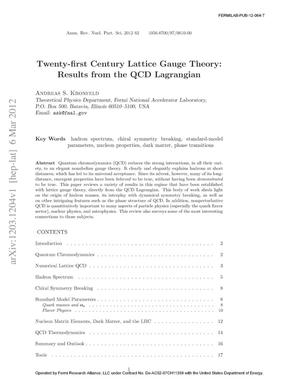 Twenty-first Century Lattice Gauge Theory: Results from the QCD Lagrangian