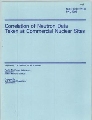 Correlation of Neutron Data Taken at Commercial Nuclear Sites