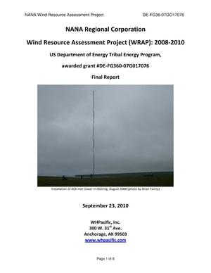 NANA Wind Resource Assessment Program Final Report