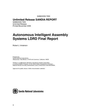 Autonomous intelligent assembly systems LDRD 105746 final report.
