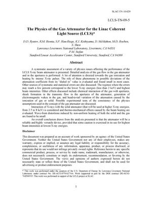 The Physics of the Gas Attenuator for the Linac Coherent Light Source (LCLS)