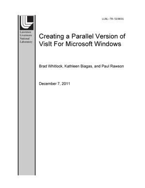 Creating a Parallel Version of VisIt for Microsoft Windows