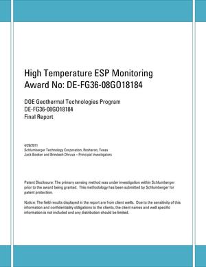 High Temperature ESP Monitoring