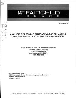 Analysis of Possible Stratagems for Enhancing the EOM Power of RTGs for the CRAF Mission