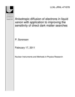 Anisotropic diffusion of electrons in liquid xenon with application to improving the sensitivity of direct dark matter searches