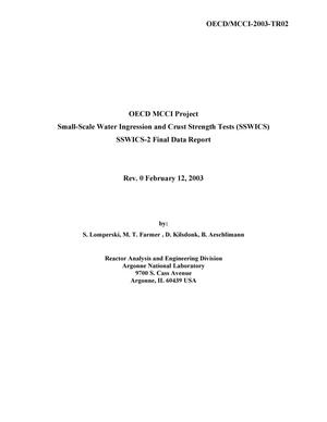 Oecm MCCI Small-Scale Water Ingression and Crust Strength Tests (Sswics) Sswics-2 Final Data Report, Rev. 0 February 12, 2003.