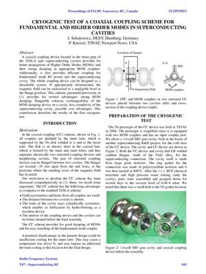 Cryogenic Test of a Coaxial Coupling Scheme for Fundamental and Higher Order Modes in Superconducting Cavities