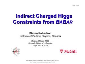 Indirect Charged Higgs Constraints from BaBar