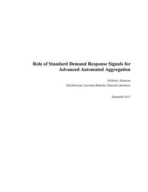 Role of Standard Demand Response Signals for Advanced Automated Aggregation