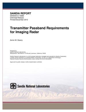 Transmitter passband requirements for imaging radar.