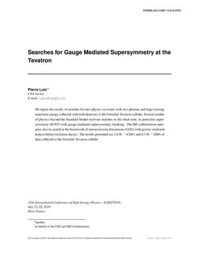 Searches for gauge mediated supersymmetry at the Tevatron