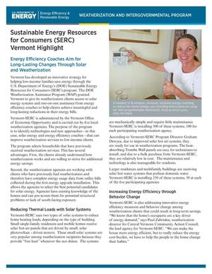 Sustainable Energy Resources for Consumers (SERC) Vermont Highlight (Fact Sheet)