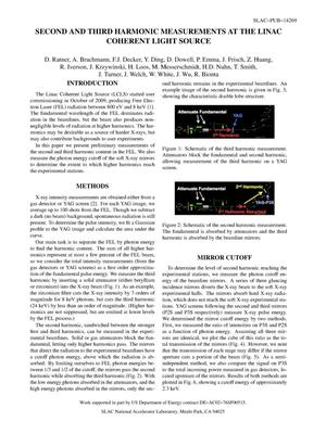 Second and Third Harmonic Measurements at the Linac Coherent Light Source