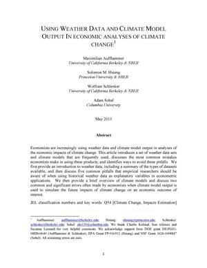 Using Weather Data and Climate Model Output in Economic Analyses of Climate Change