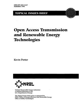 Open Access Transmission and Renewable Energy Technologies