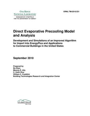 Direct Evaporative Precooling Model and Analysis