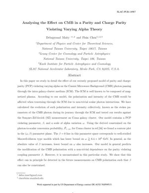 Analysing the Effect on CMB in a Parity and Charge Parity Violating Varying Alpha Theory