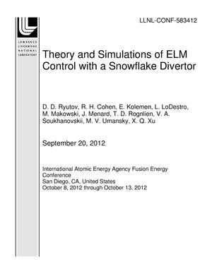 Theory and Simulations of ELM Control with a Snowflake Divertor